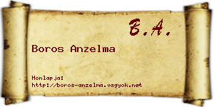 Boros Anzelma névjegykártya