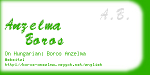 anzelma boros business card